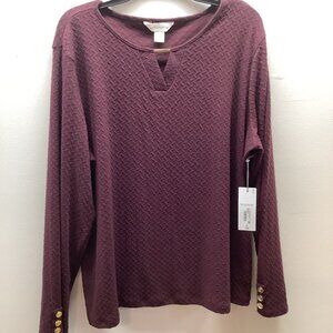 Liz Claiborne Wine Tasting Long Sleeve Size XXL. New With Tags